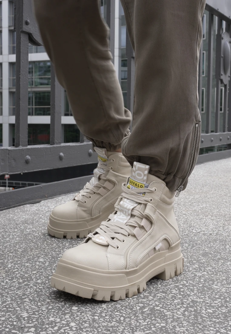 Buffalo VEGAN ASPHA MID - Plateaustiefelette - Beige 2 Buffalo VEGAN ASPHA MID - Plateaustiefelette - Beige – Bild 2