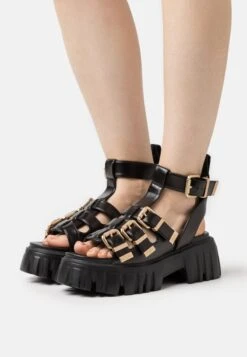 Buffalo VEGAN LION TEETH - Plateausandalette - Black