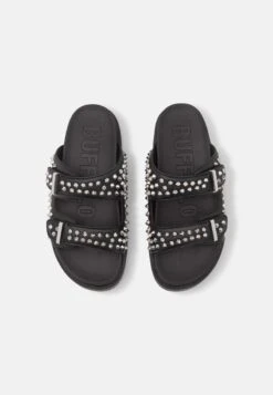 Buffalo EVE STUD - Pantolette Flach - Black -Buffalo Verkaufsgeschäft 2f6b50a50f984bf1b8f924a02a28d90d