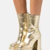 Buffalo MAY ZIP BOOT MID - High Heel Stiefelette - Gold