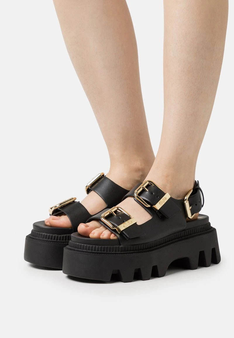 Buffalo FLORA ON - Plateausandalette - Black 1 Buffalo FLORA ON - Plateausandalette - Black