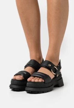 Buffalo VEGAN RUDE RING - Plateausandalette - Black