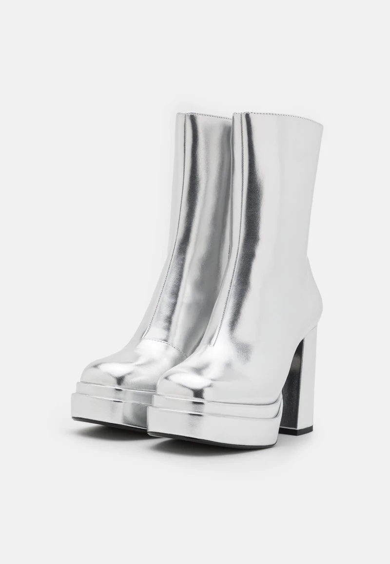Buffalo MAY ZIP BOOT MID - High Heel Stiefelette - Silver 3 Buffalo MAY ZIP BOOT MID - High Heel Stiefelette - Silver – Bild 3