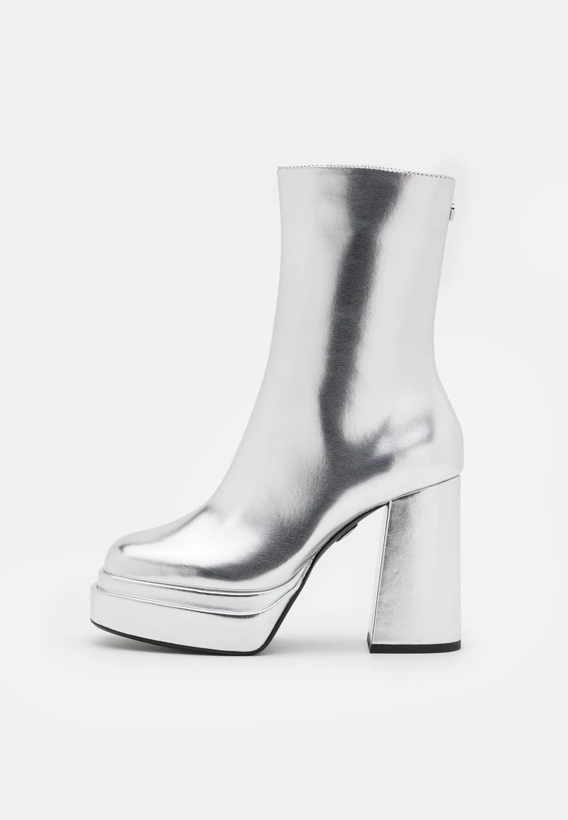 Buffalo MAY ZIP BOOT MID - High Heel Stiefelette - Silver 2 Buffalo MAY ZIP BOOT MID - High Heel Stiefelette - Silver – Bild 2