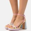 Buffalo VEGAN CHERRY CAGE - Plateausandalette - Pastel Multi-coloured