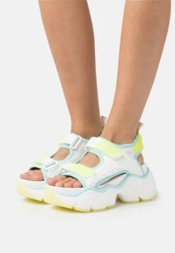 Buffalo BINARY TRACK - Plateausandalette - White Neon